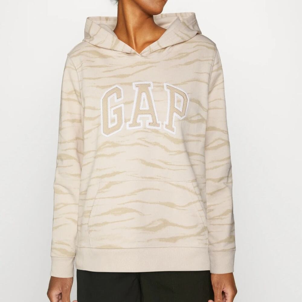 Gap Women's Classic Logo Zebra Print Sweatshirt Hoodie Size S